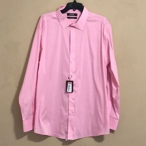MURANO MENS PINK BUTTON DOWN DRESS SHIRT